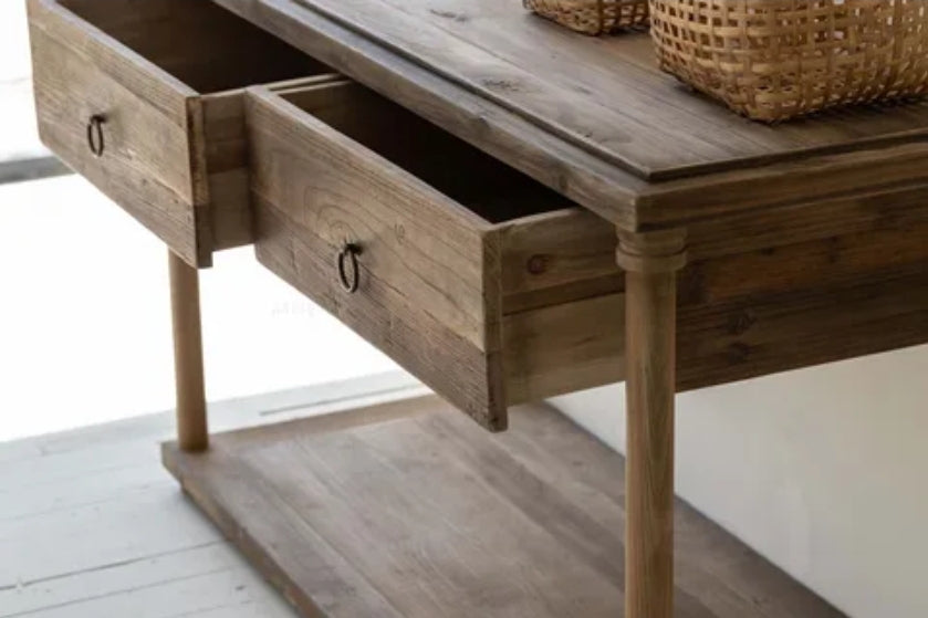 Old Elm Console Table