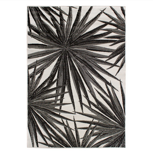 Eden Indoor/Outdoor Star Palm Black Rug