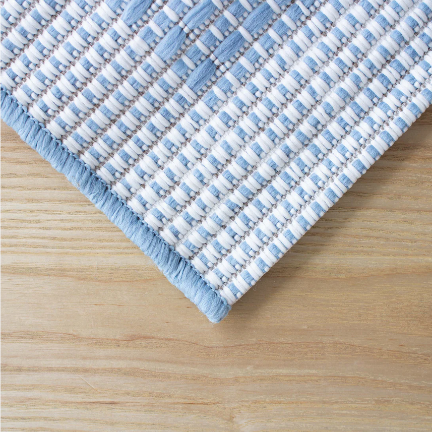 Makana Indoor/Outdoor Border Light Blue Rug