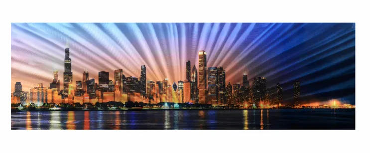 City Lights Aluminium Wall Art 40X120