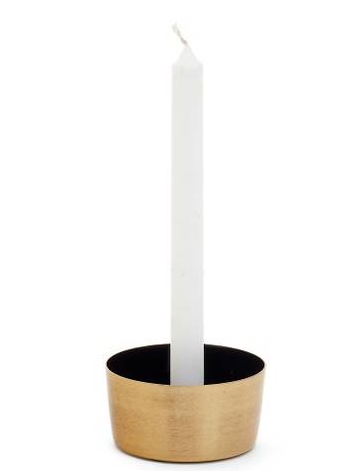 Adkins Metal Candle Holder - Black/Gold