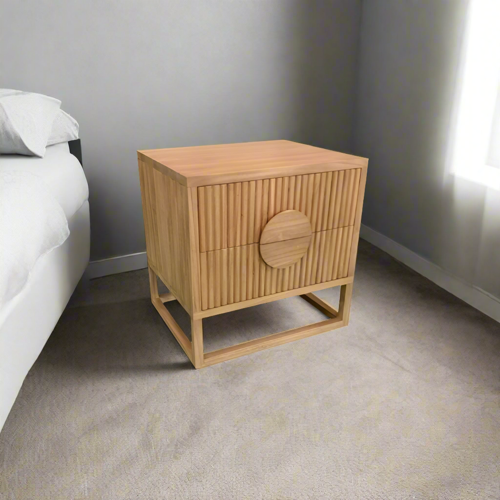 Remy 2 Drawer Bedside Table - Natural