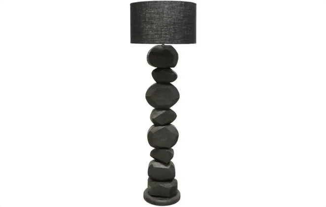 Boulder Wooden Floor Lamp - 165Cm