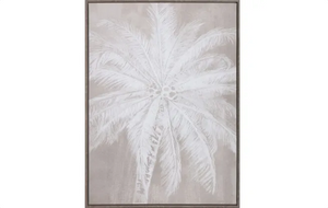 Vintage Palms Framed Canvas - Natural