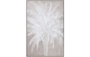 Vintage Palms Framed Canvas - Natural