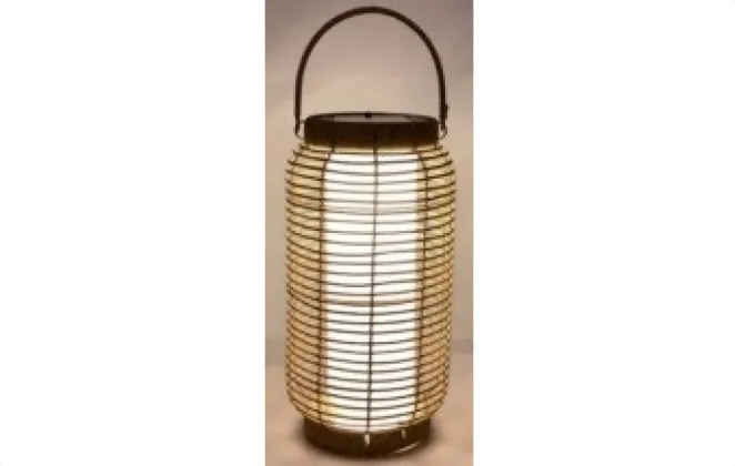 Faux Rattan Solar Lantern