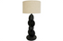 Jai Wooden Table Lamp - Black Sandblast / Beige