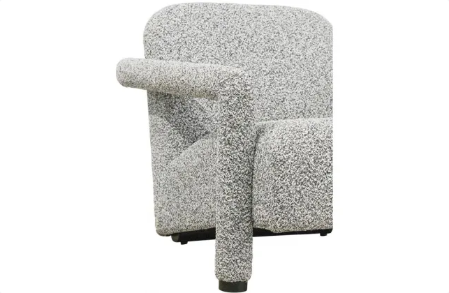 Mumba Linen & Black Accent Chair - Black Fleck