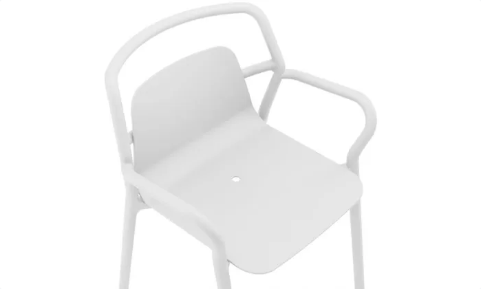 Mila Stackable Outdoor Dining Chair - White - Set of 4