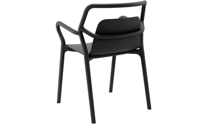 Mila Stackable Outdoor Dining Chair - Black - Set of 4