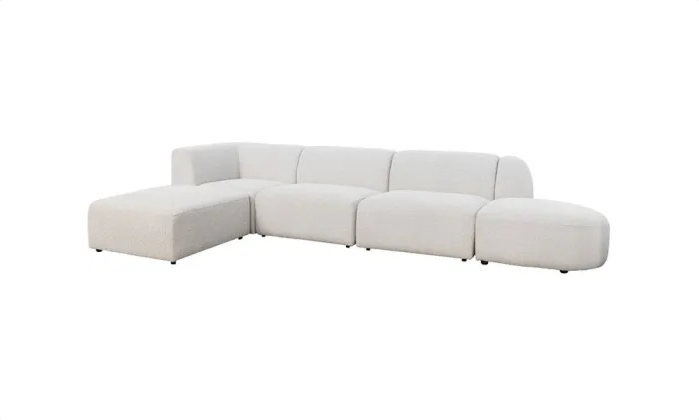 Hugo Straight Sectional Chair - Soft Gray