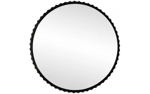 Fluted Wooden Mirror - Black