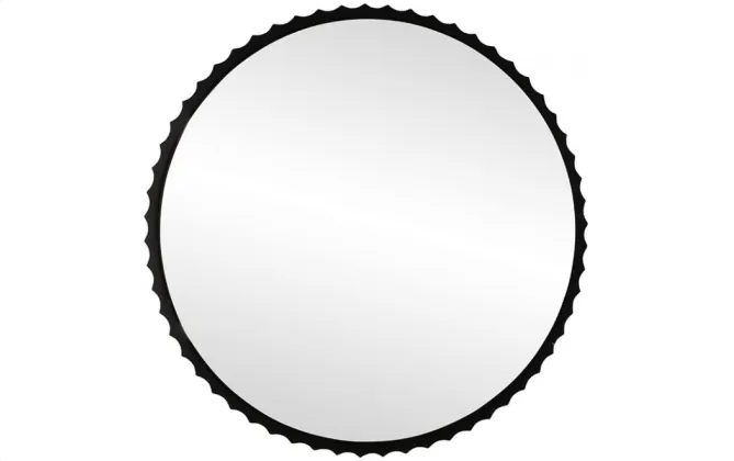 Fluted Wooden Mirror - Black