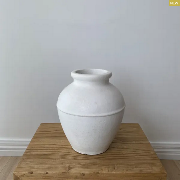 Tuscan Terracotta Jar - White Small