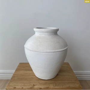 Tuscan Terracotta Jar - White Large