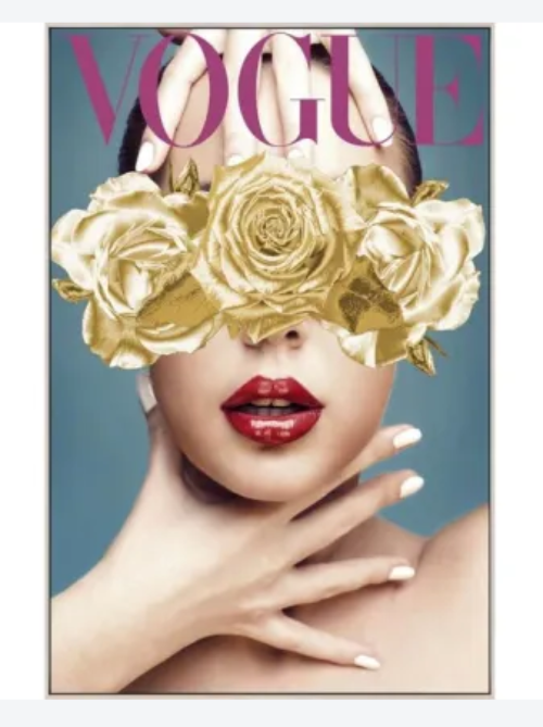 Floral Vogue Canvas W/ Champagne Frame