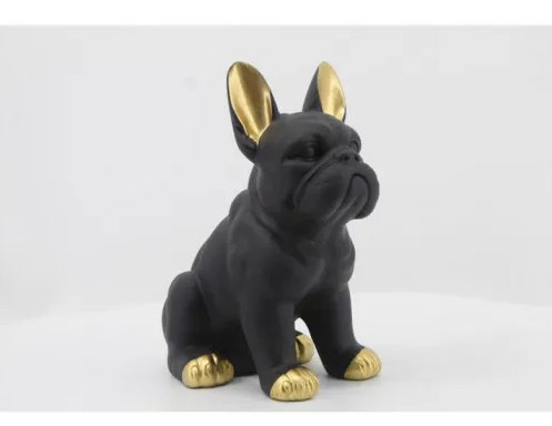 Sitting French Bulldog - Black & Gold