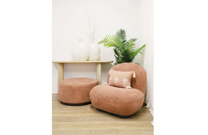 Maddie Round Ottoman - Berry