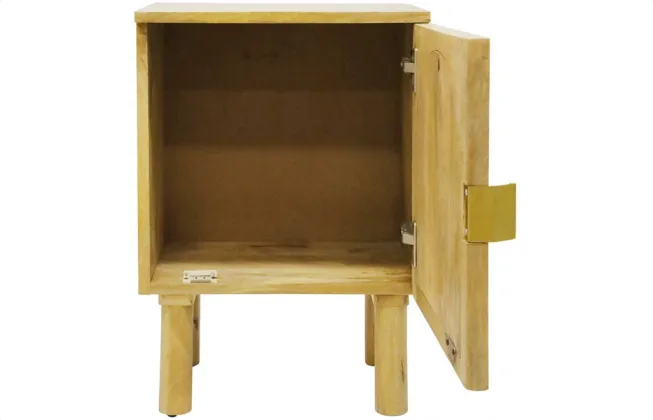 Palms 1 Door Bedside Table - Natural