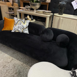 Seattle 3 Seat Sofa - Black Velvet