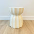 Fluted Side Table - White Fleck