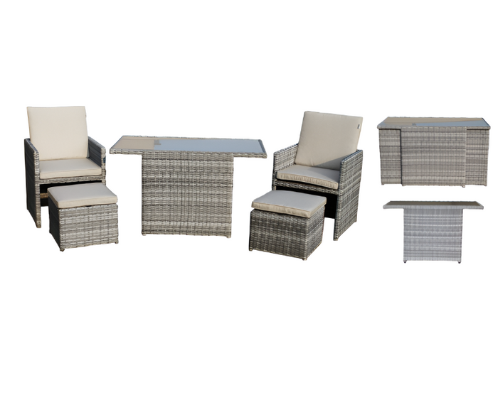 Sorrento 5Pc Cube Outdoor Dining Set with Cover