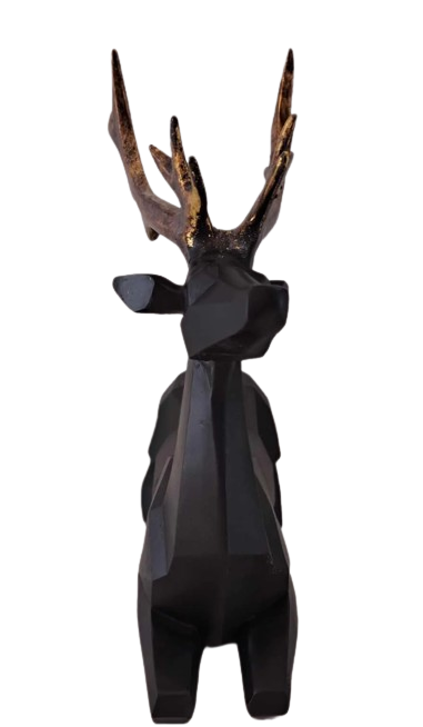 Black Geo Stag with Gold Antlers