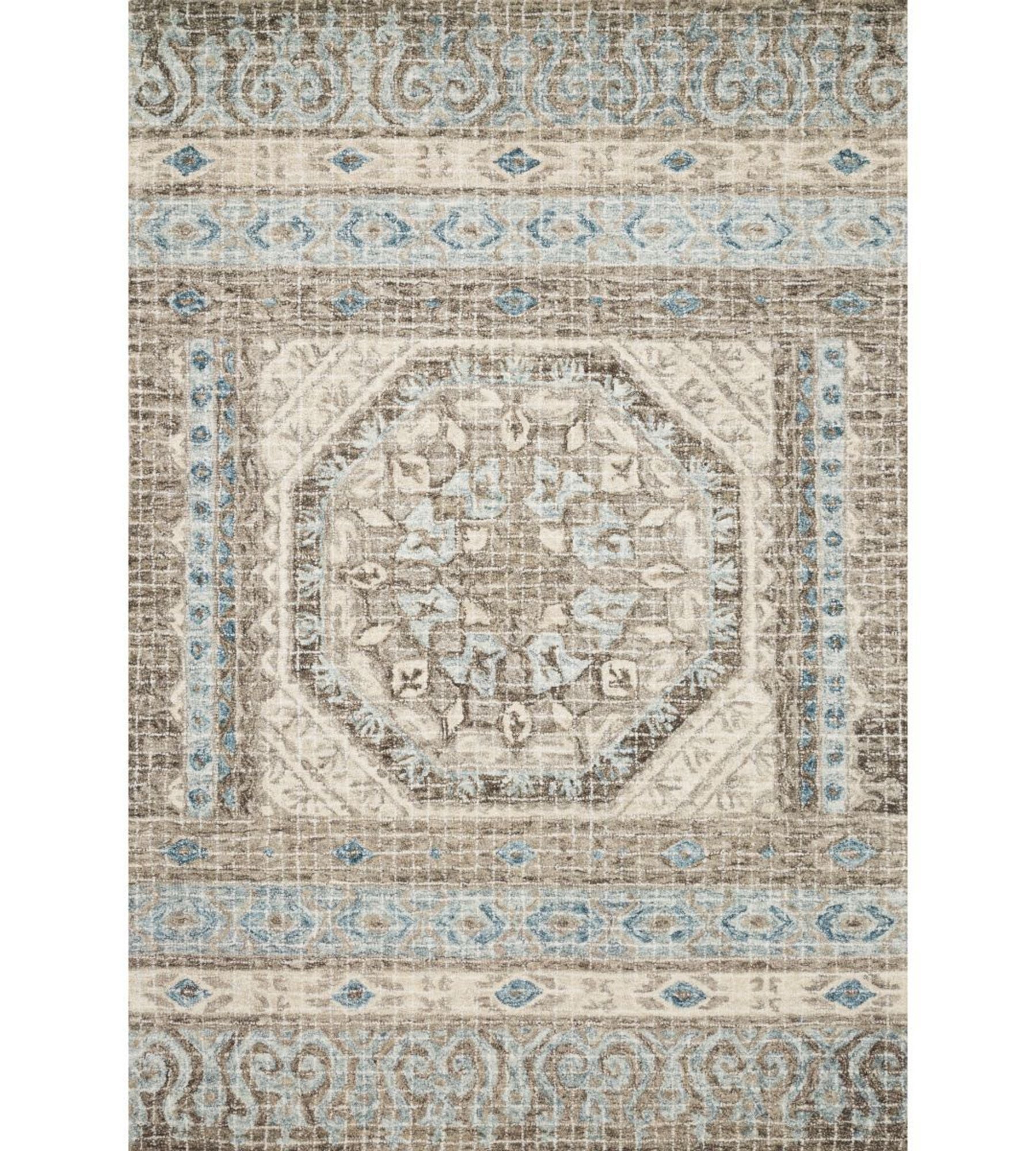 Tatum Wool Rug - Stone/Blue