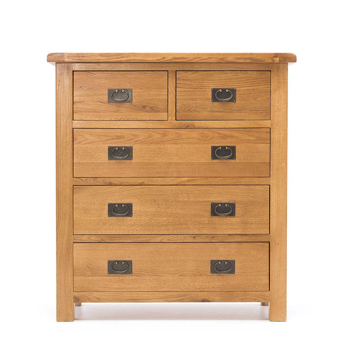 Kensington Oak 5 Drawer Tallboy