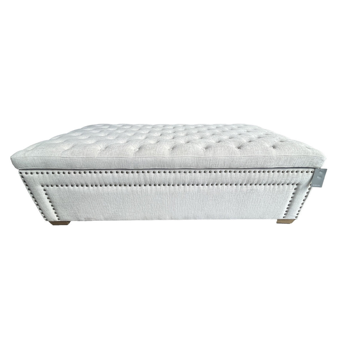 Oversized Ottoman with Storage | Blanket Box - Cream