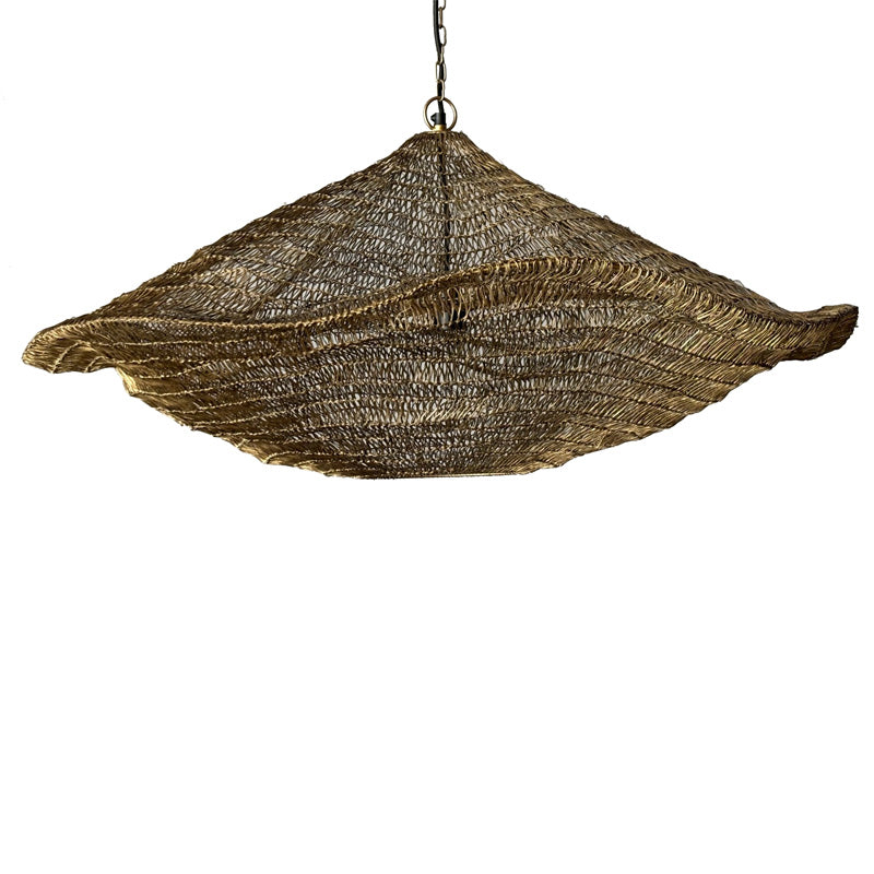 Mesh Cloud Pendant 90cm - Antique Brass