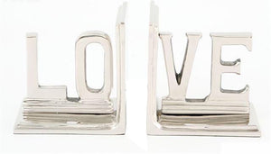 Aluminum Love Bookends