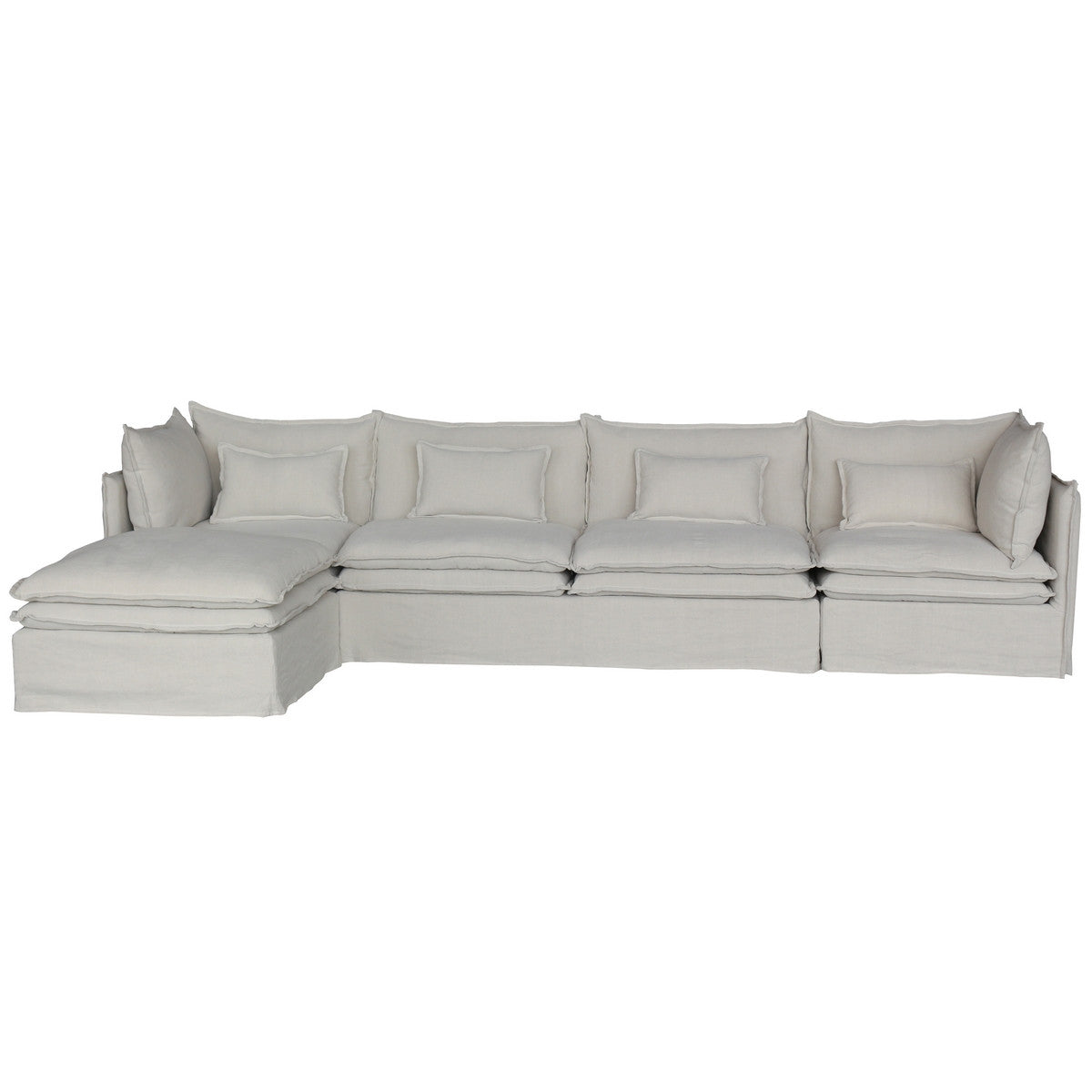 Malta Double Cushion Sectional Corner Right - Salt & Pepper