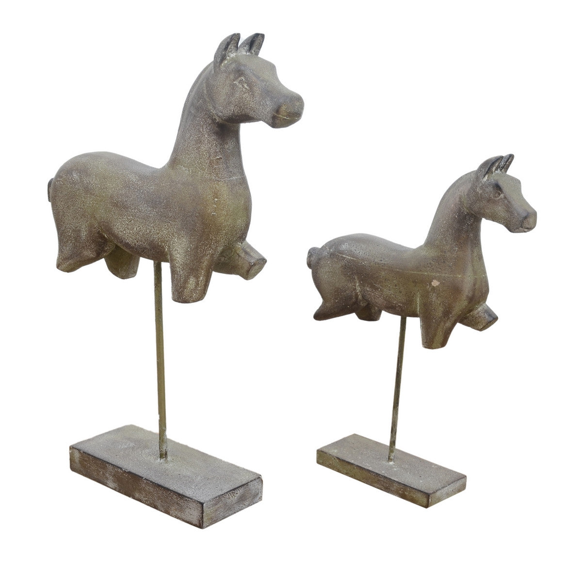 Wooden Horse Statue Set/2