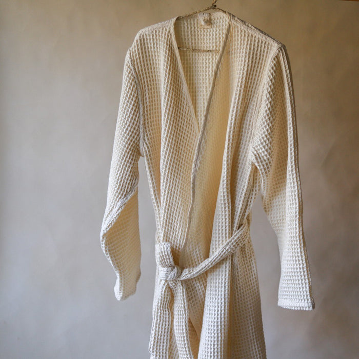 Akiiko - Pique Waffle Warp Bathrobe - Set of 2