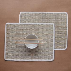 Akiiko - Reed Table Top Set - Placement, Runner, Coaster-Herring Weave