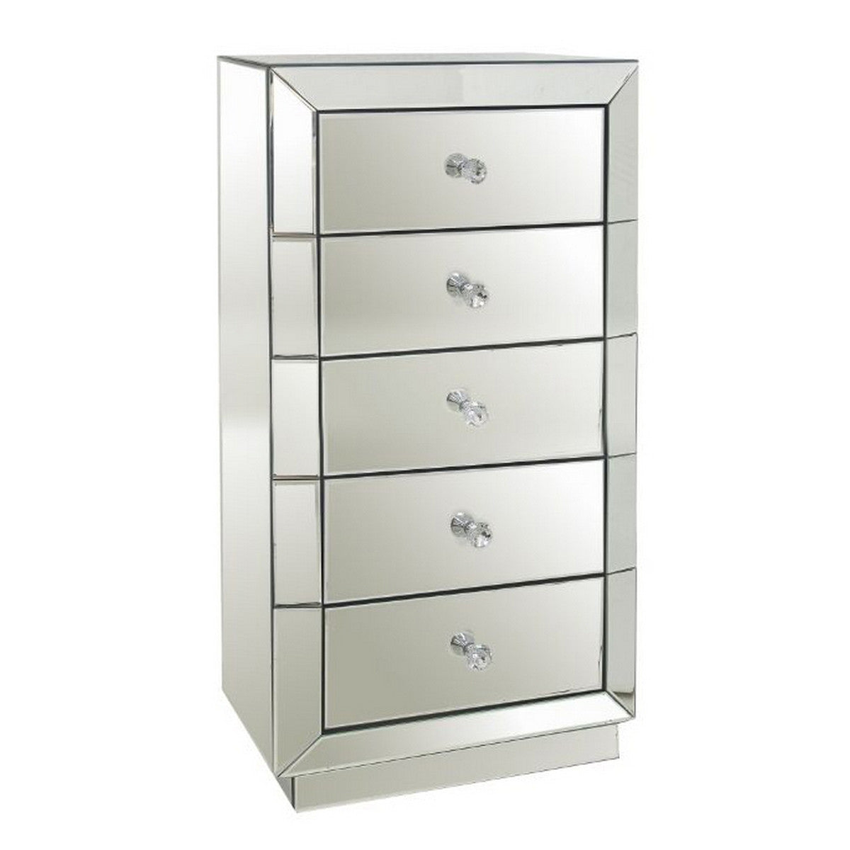 Curio 5 Drawer Mirrored Tallboy