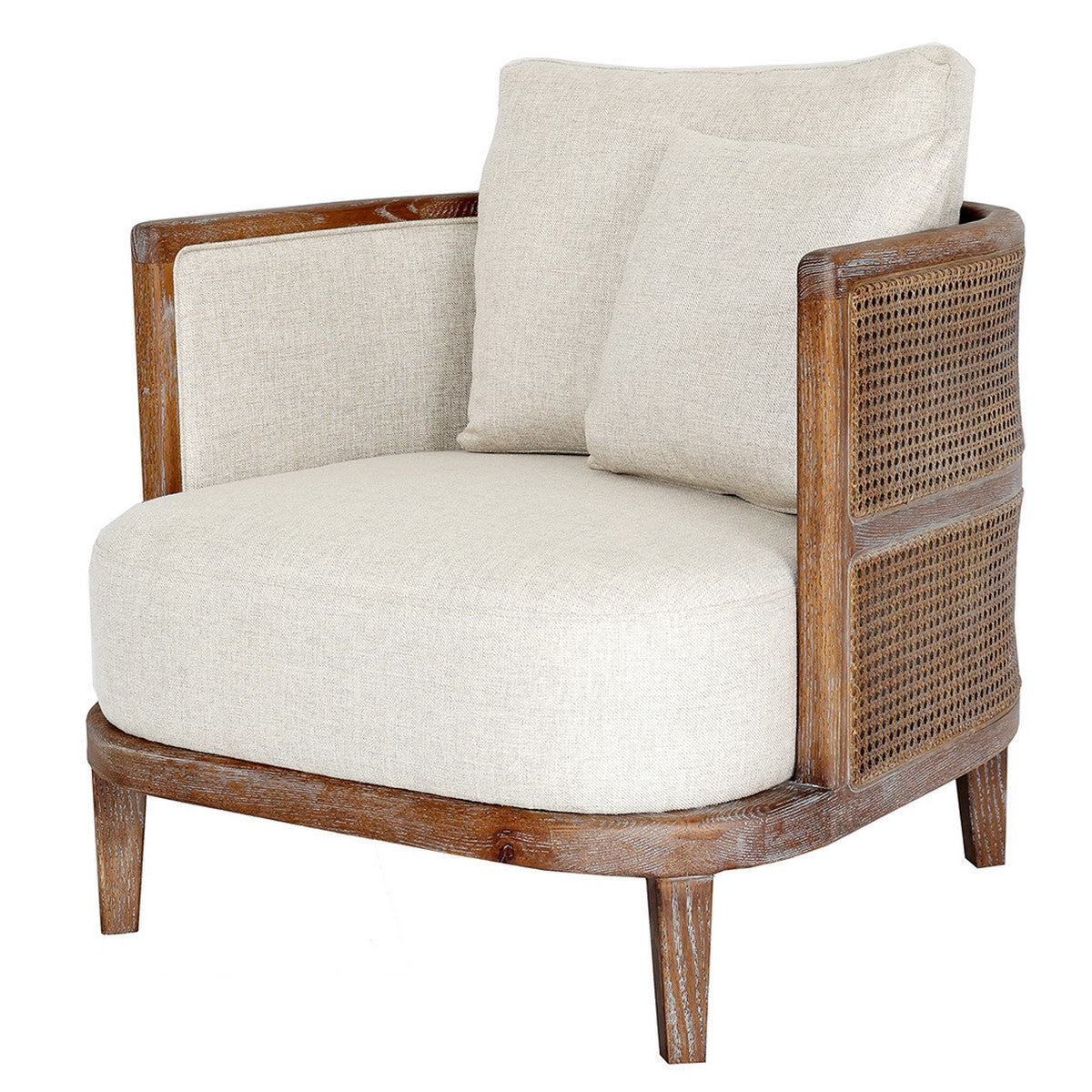 Bali Armchair - Oak & Rattan