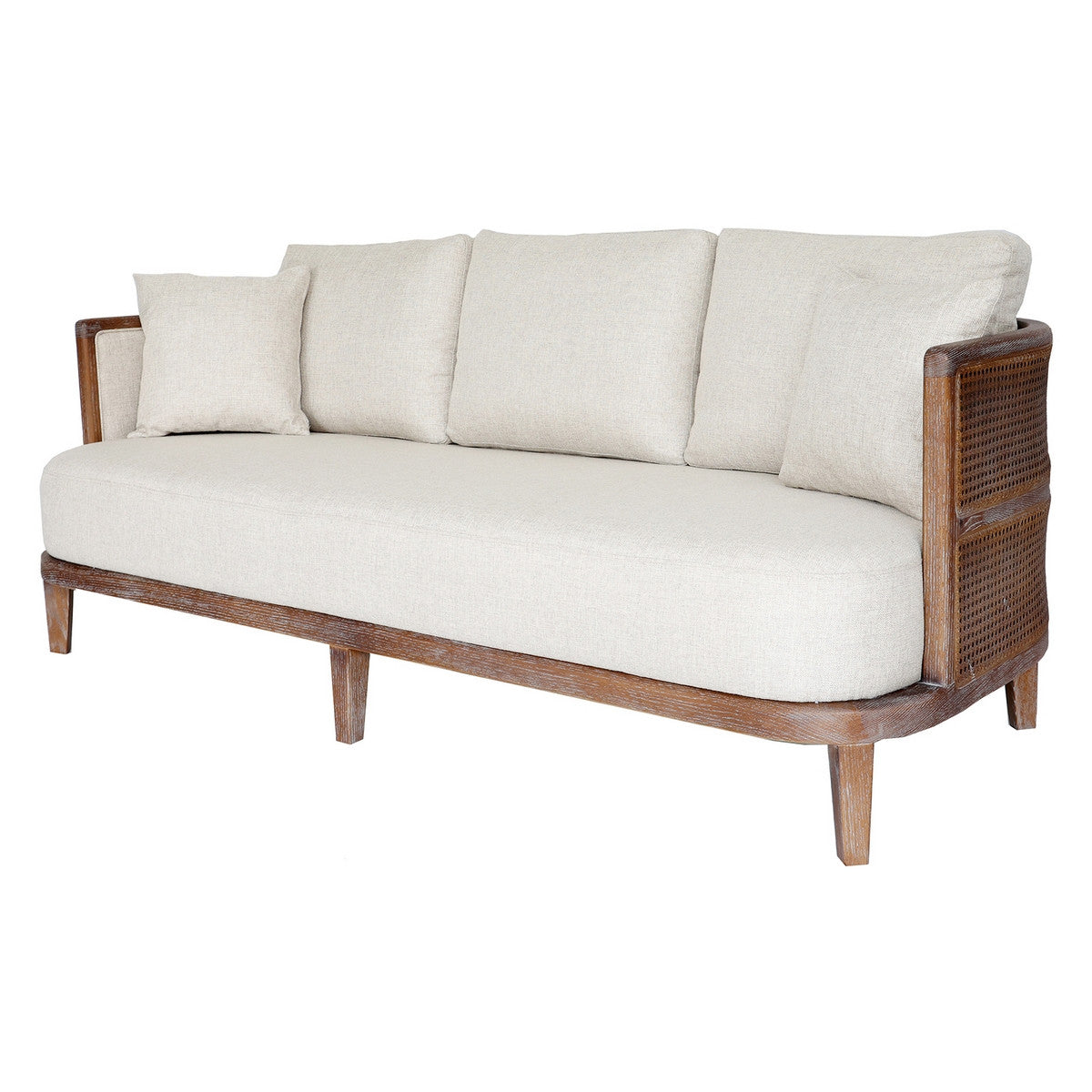 Bali 2 Seat Sofa - Oak & Rattan