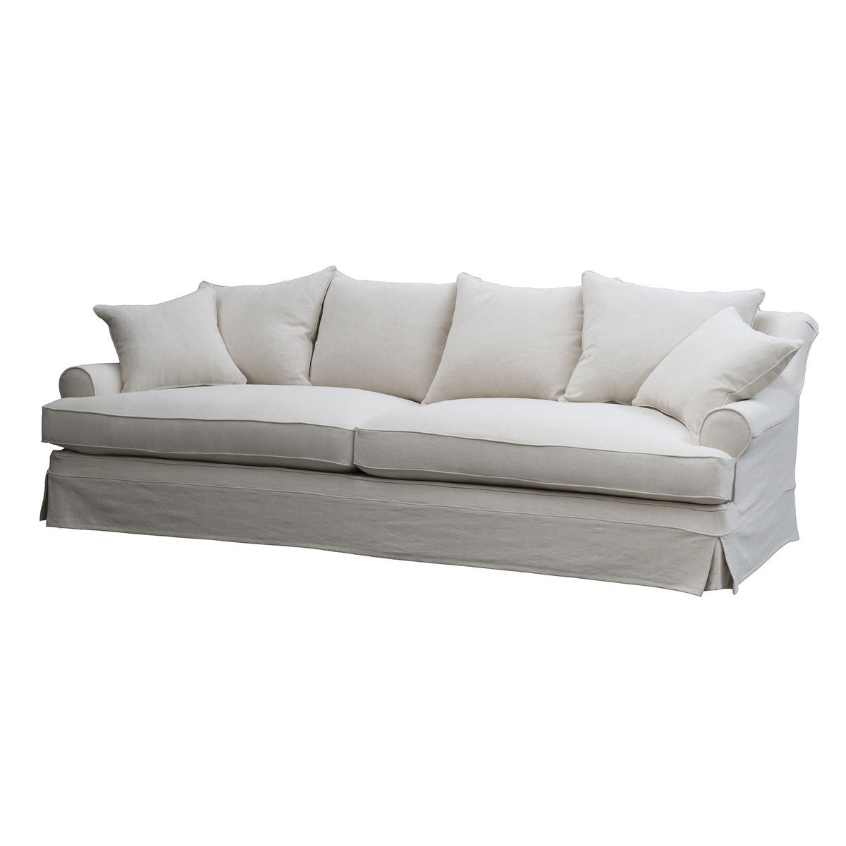 Newport 3.5 Seater Slip Cover Sofa - Salt & Pepper