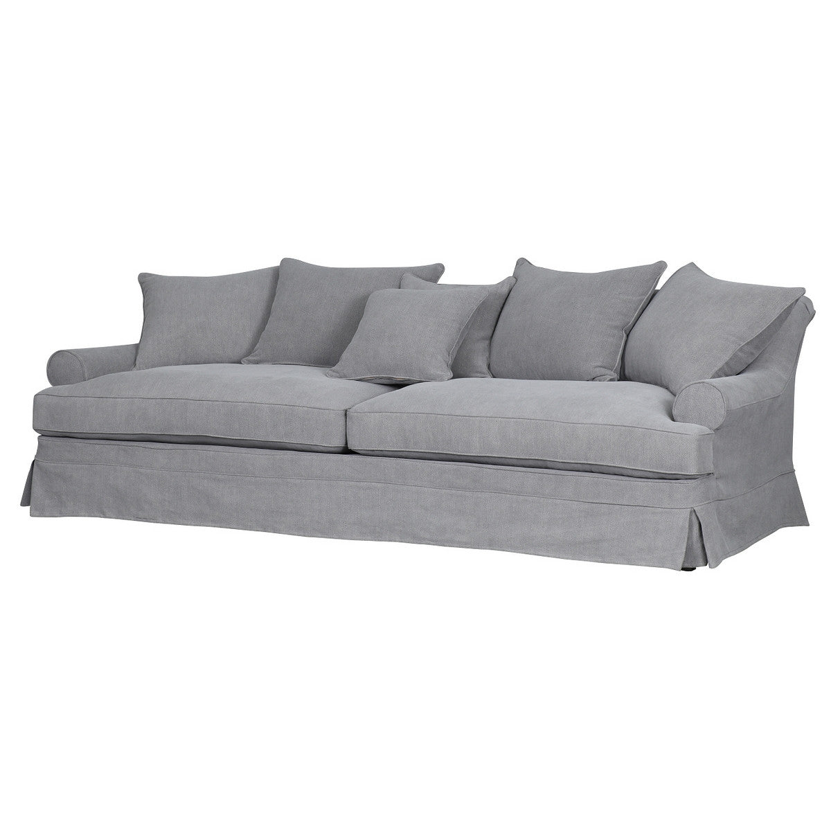 Newport 3.5 Seater Slip Cover Sofa - Cool Grey