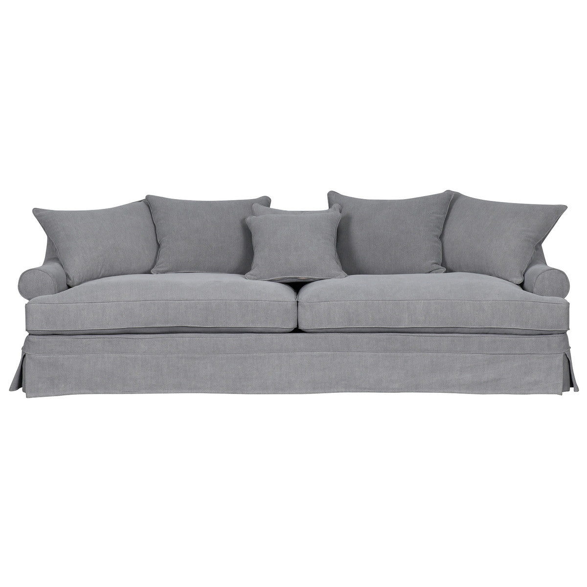 Newport 3.5 Seater Slip Cover Sofa - Cool Grey