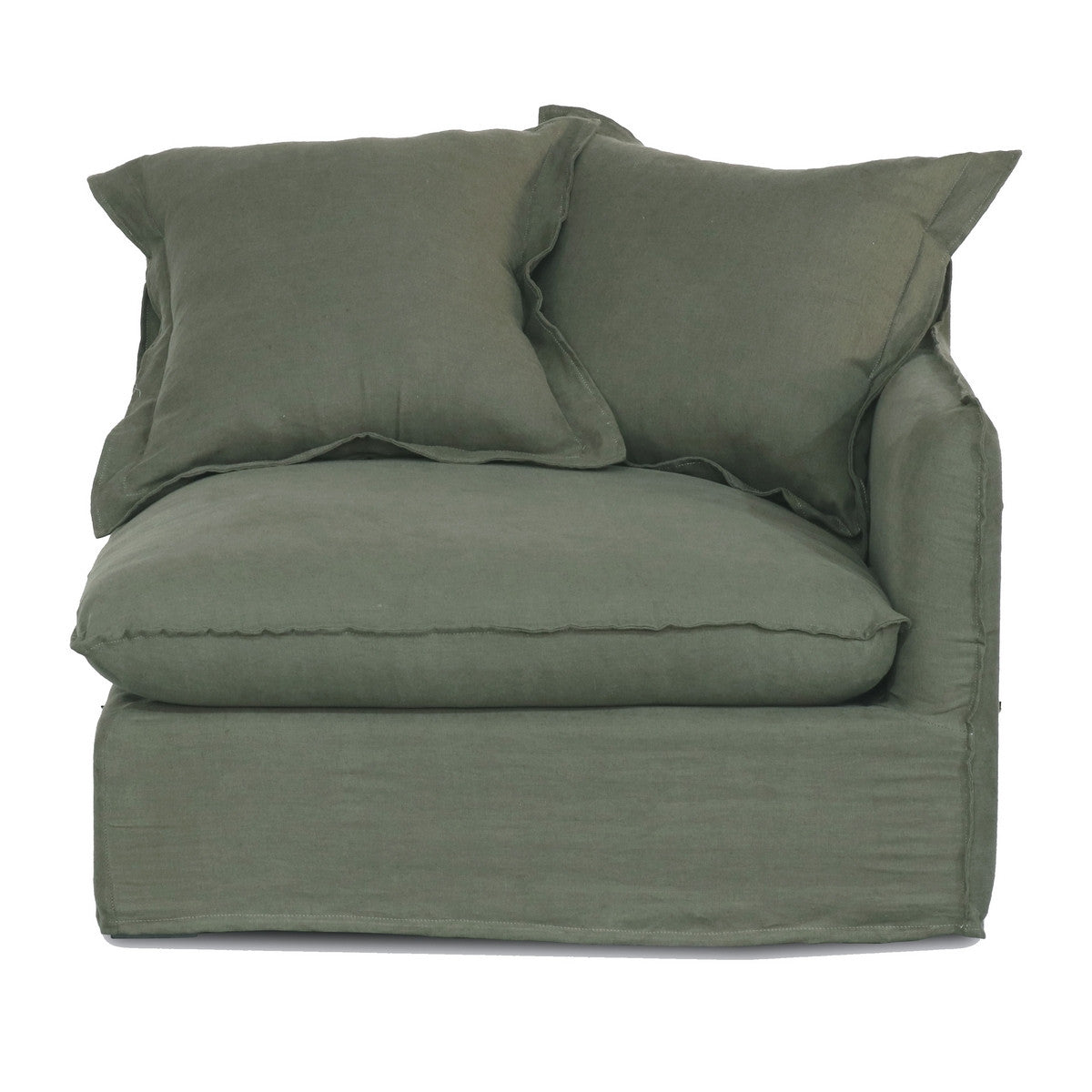 Oasis Washed Linen Dream Sofa Right - Olive