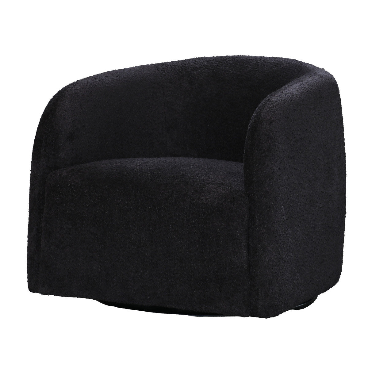 Casper Boucle Swivel Chair - Black