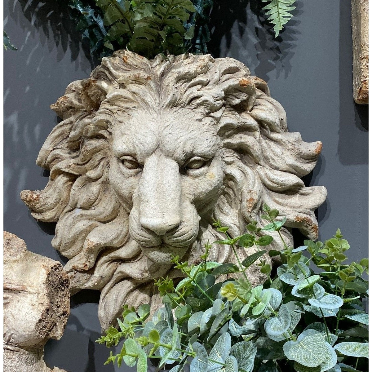 Vintage Hanging Lion Head - Antique Marble