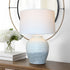 White/Grey Terracotta Lamp with White Cotton Shade