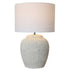 Beige Ceramic Lamp W/ Natural Linen Shade