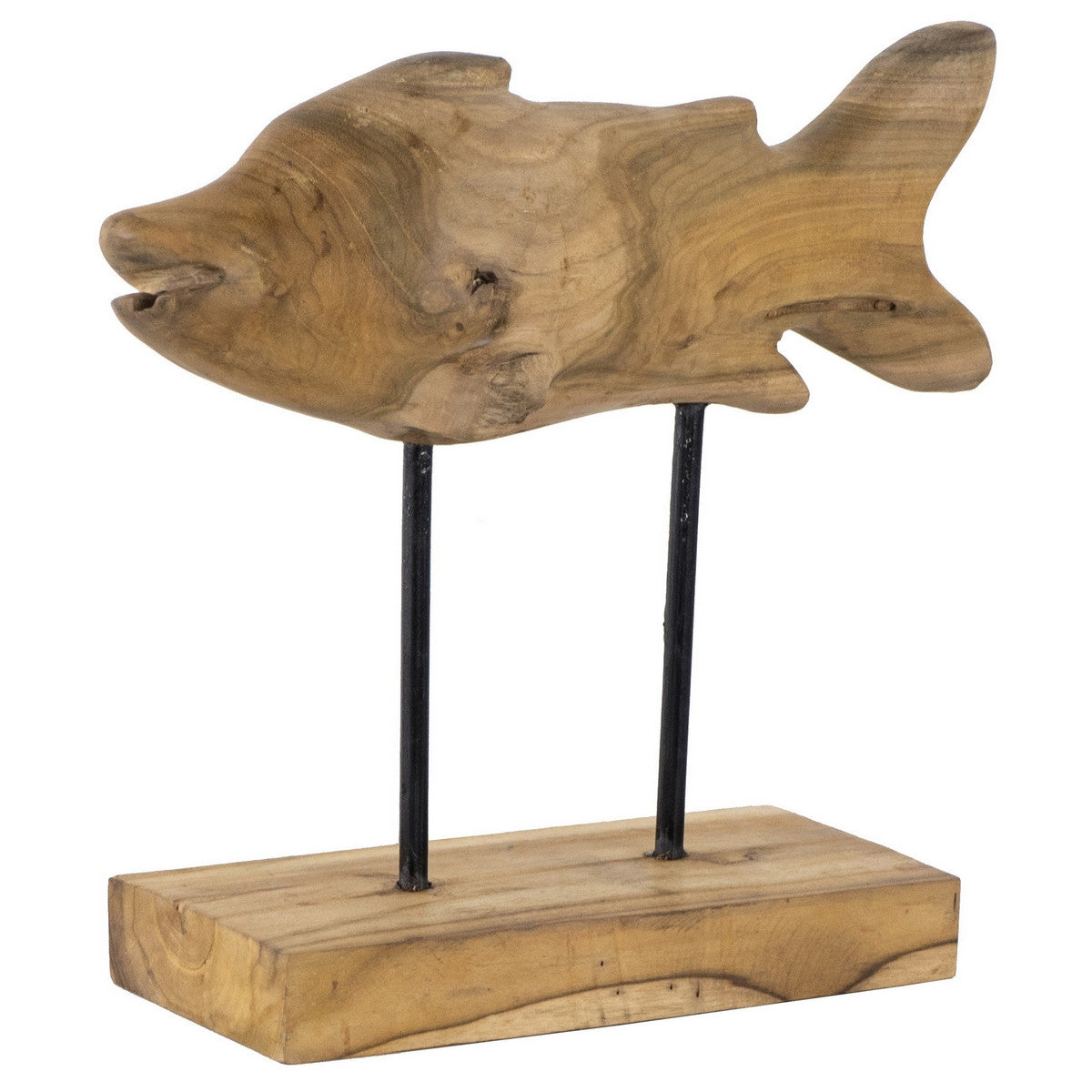 Teak Fish Figure on Stand