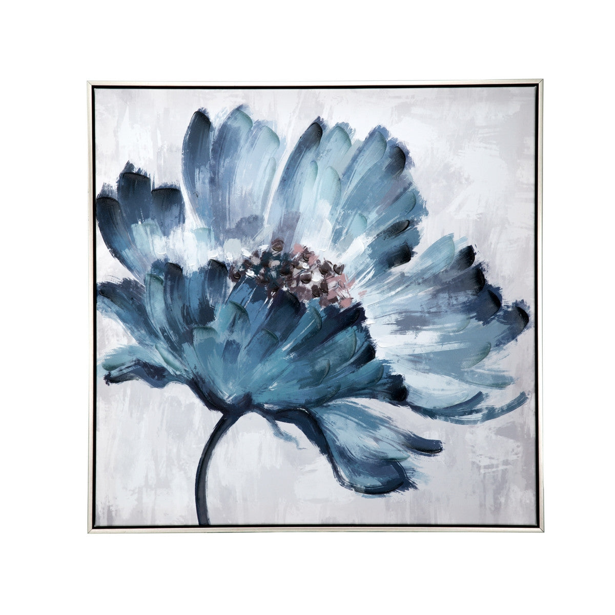 Blue Floral Hand Painted Wall Art