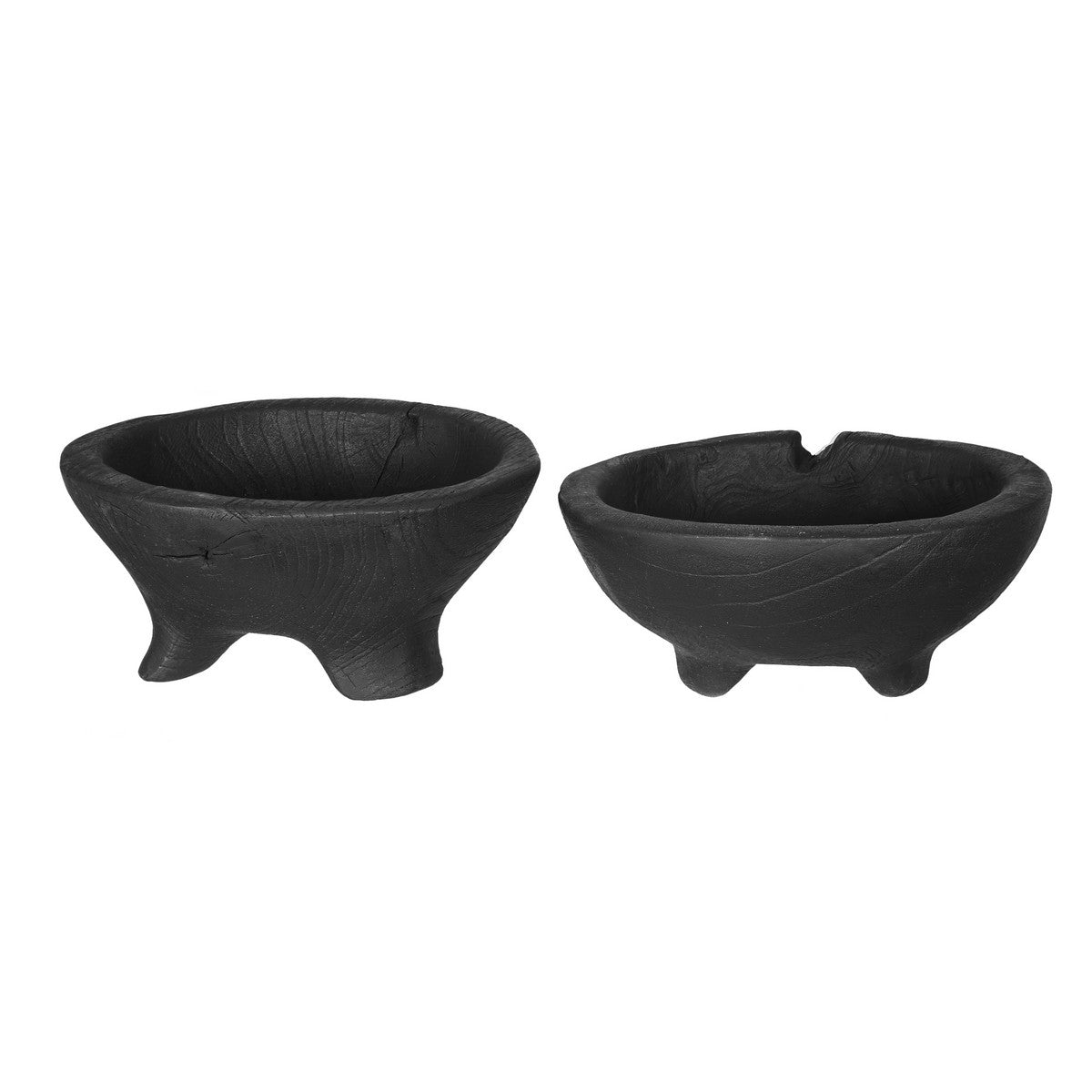 Black Teak Bowls - Set of 2